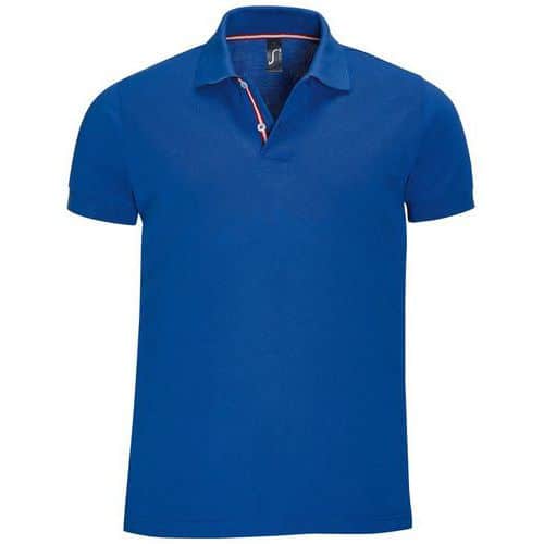 Polo personnalisable PATRIOT COL BICOLORE TECH ROYAL-BLANC