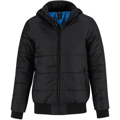 Veste doudoune Super Hood Noir/Bleu