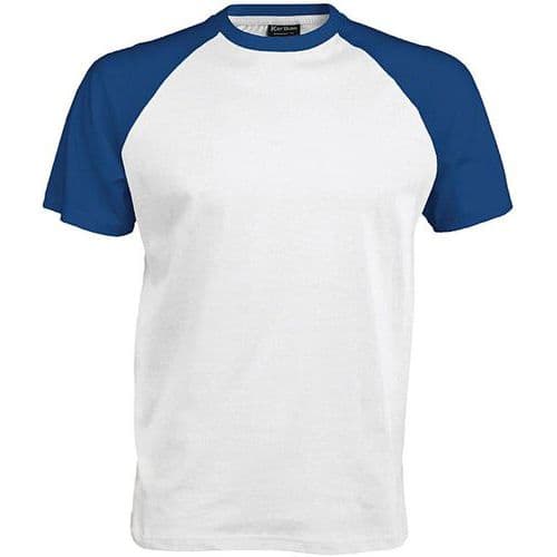 T-shirt bicolore Traditional blanc royal