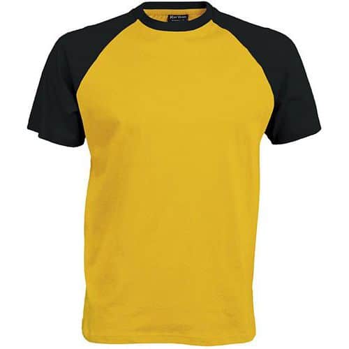 T-shirt bicolore Traditional jaune noir