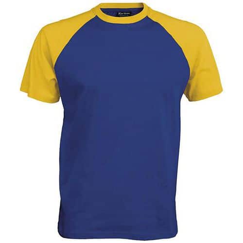 T-shirt bicolore Traditional bleu royal jaune