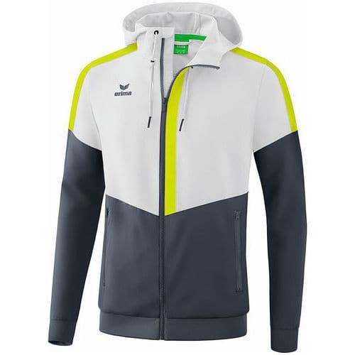 Veste à capuche - Erima - tracktop squad blanc/slate grey/bio lime