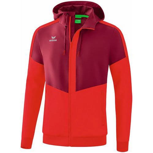 Veste à capuche - Erima - tracktop squad bordeaux/rouge