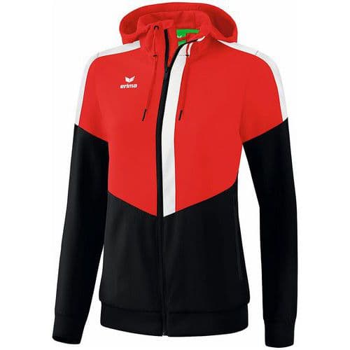 Veste à capuche - Erima - tracktop squad femme rouge/noir/blanc