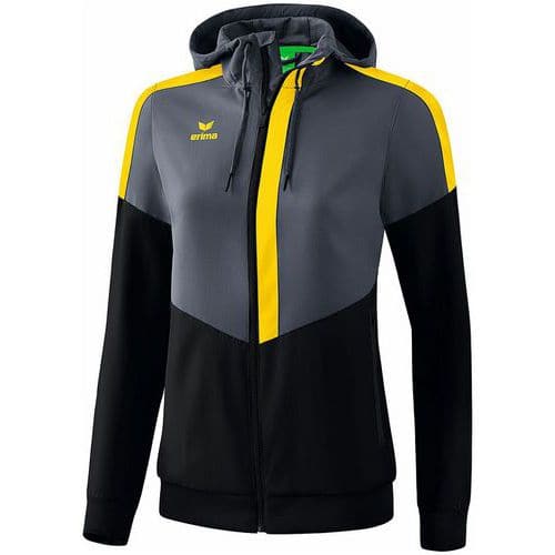 Veste à capuche - Erima - tracktop squad femme slate grey/noir/jaune