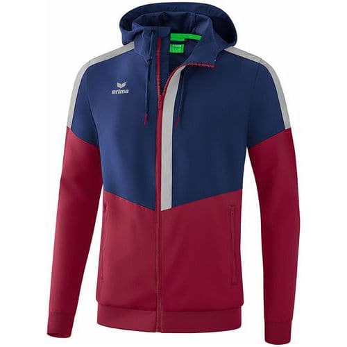 Veste à capuche - Erima - tracktop squad new navy/bordeaux/silver grey