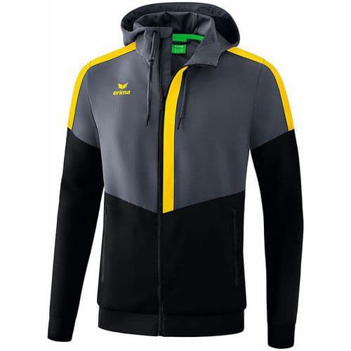 Veste à capuche - Erima - tracktop squad slate grey/noir/jaune