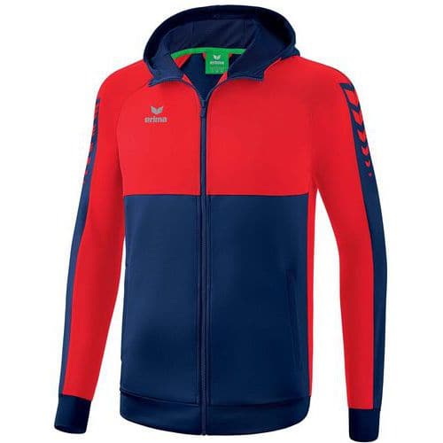 Veste de survêtement à capuche enfant - Erima - Six Wings navy/rouge