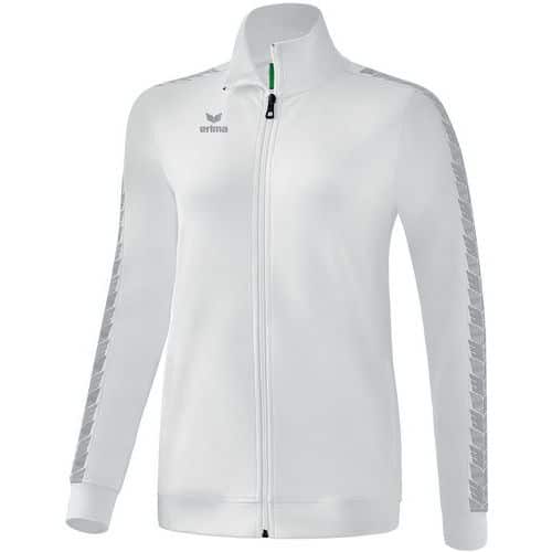 Veste de survêtement femme - Erima - Tracktop Essential Team blanc/grey