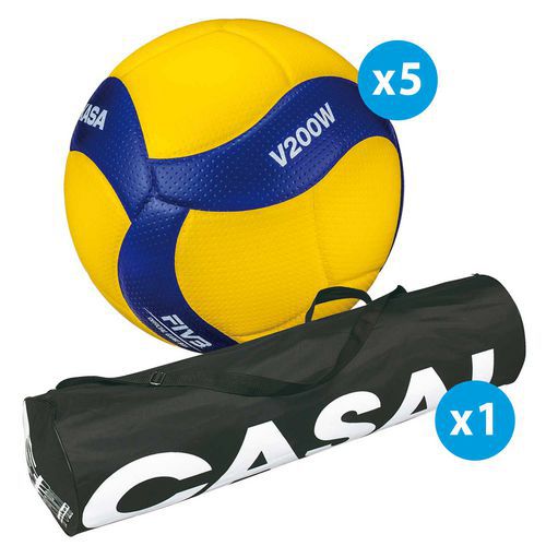 Lot 5 ballons de volley - Mikasa - V200W