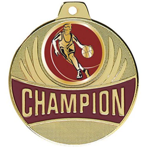 Médaille basket or - champion - 50mm