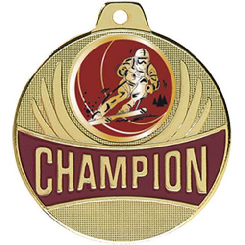 Médaille ski - champion - 50mm