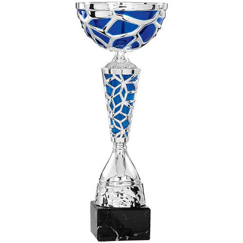 Coupe argent et bleu en relief design