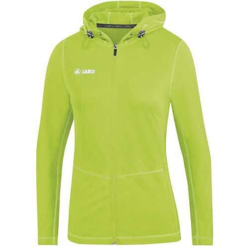 Veste running à capuchon femme - Jako - Run 2.0 Vert fluo