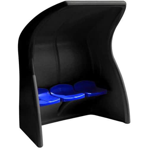 Abri de touche monobloc noir - Assise individuelle