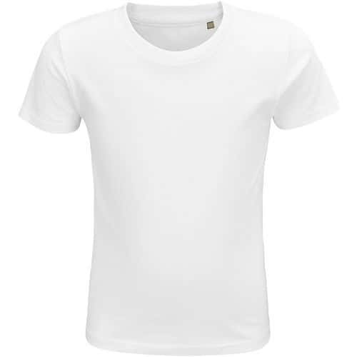 Tee-shirt personnalisable enfant coton organique bio Jersey 150 BLANC