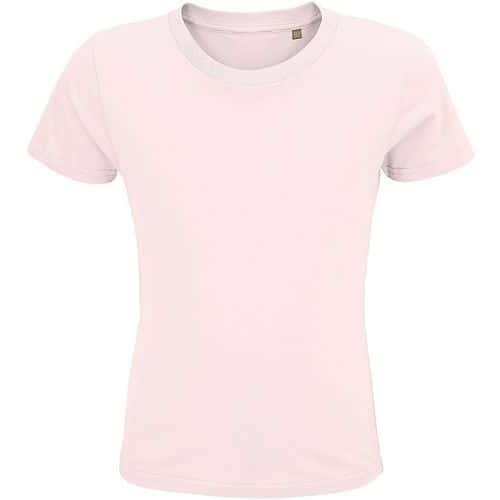 Tee-shirt personnalisable enfant coton organique bio Jersey 150 ROSE PÂLE