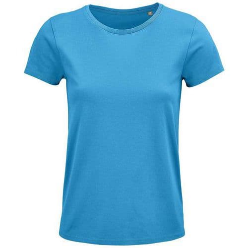 Tee-shirt personnalisable femme coton organique bio Jersey 150 AQUA