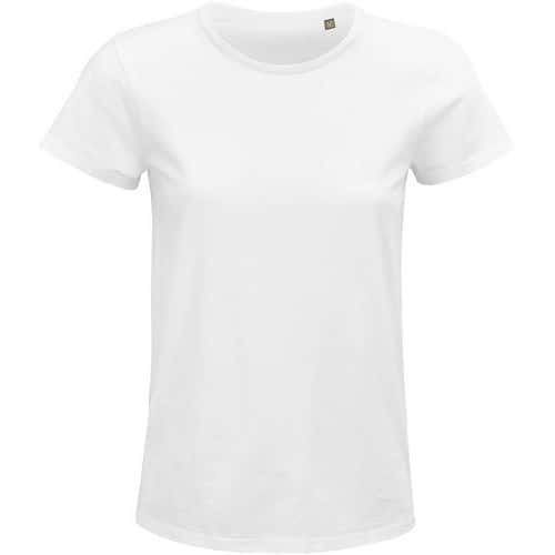 Tee-shirt personnalisable femme coton organique bio Jersey 150 BLANC