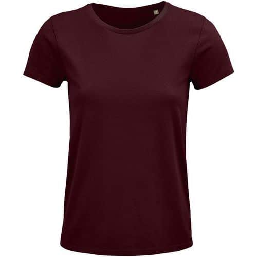 Tee-shirt personnalisable femme coton organique bio Jersey 150 BORDEAUX