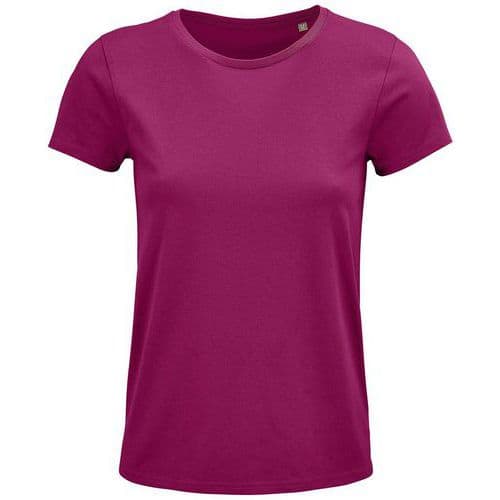 Tee-shirt personnalisable femme coton organique bio Jersey 150 FUCHSIA