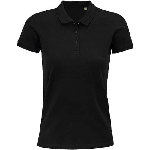 Polo personnalisable femme coton organique bio NOIR