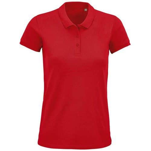 Polo personnalisable femme coton organique bio ROUGE