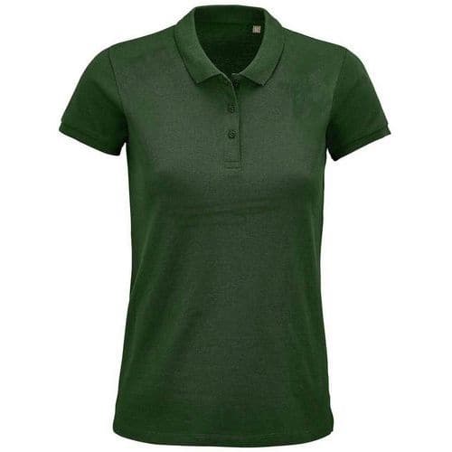 Polo personnalisable femme coton organique bio VERT BOUTEILLE