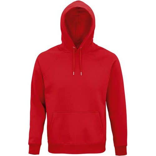 Sweat personnalisable à capuche coton organique bio ROUGE