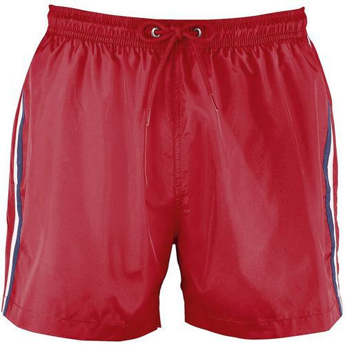 Short de bain tricolore personnsalisable homme rouge