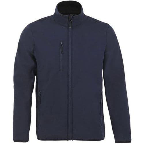 Veste homme zippée softshell en polyester BLEU ABYSS