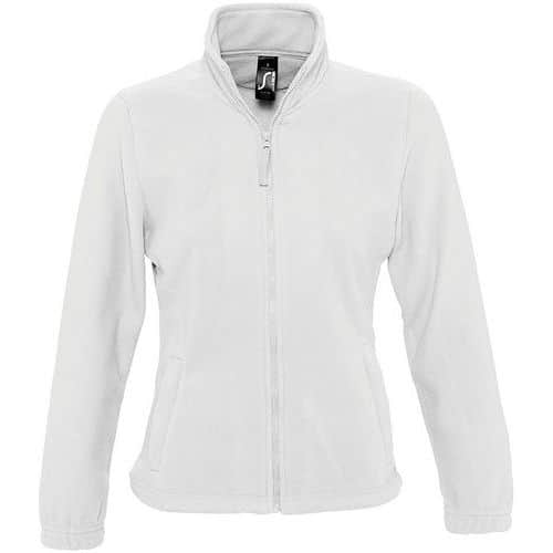 Veste femme micropolaire zippée en polyester BLANC