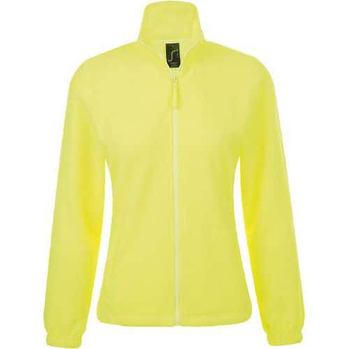 Veste femme micropolaire zippée en polyester JAUNE FLUO