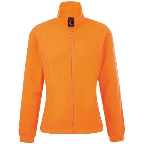 Veste femme micropolaire zippée en polyester ORANGE FLUO