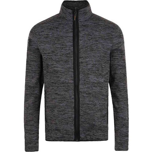 Veste polaire tricot en polyester GRIS FONCE/NOIR