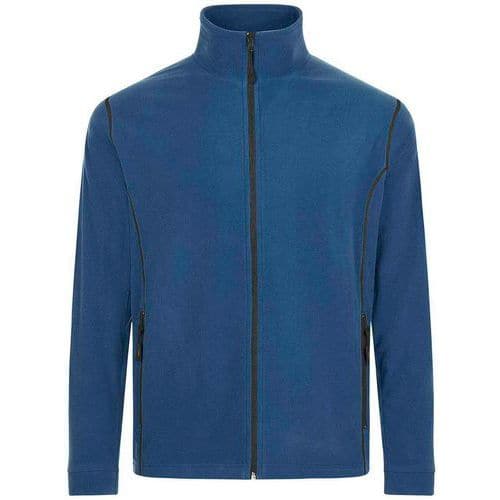 Veste homme micropolaire zippée en polyester BLEU ARDOI/GRIS