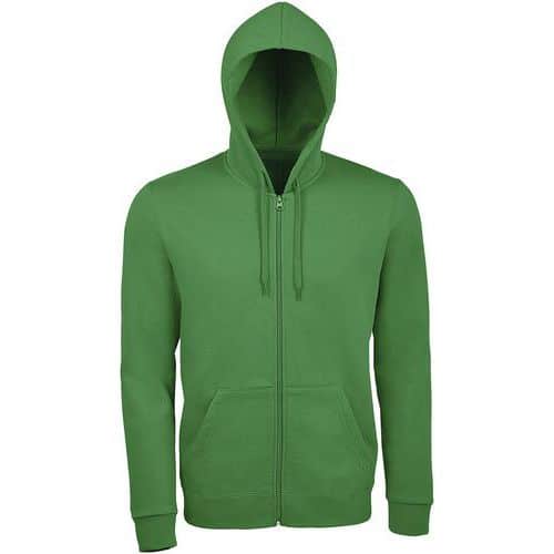 Veste zippée à capuche en coton VERT PRAIRIE