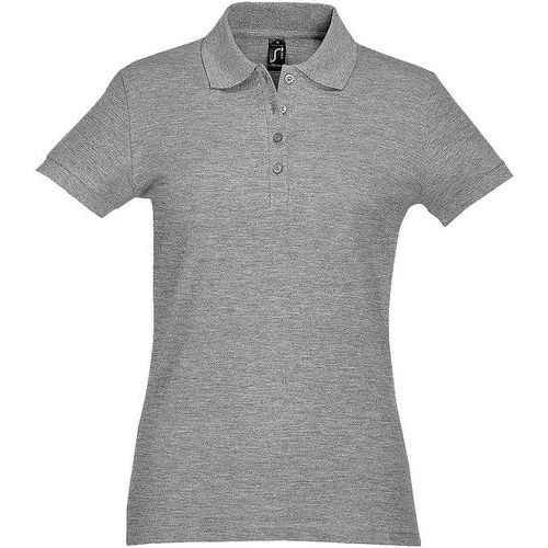 Polo personnalisable femme en coton maille piquée 170 GRIS CHINÉ