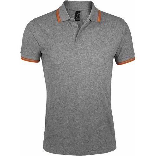 Polo personnalisable homme en coton peigné GRIS CHINE/ORAN