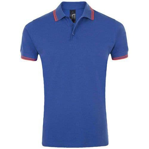 Polo personnalisable homme en coton peigné ROYAL/COR FLUO