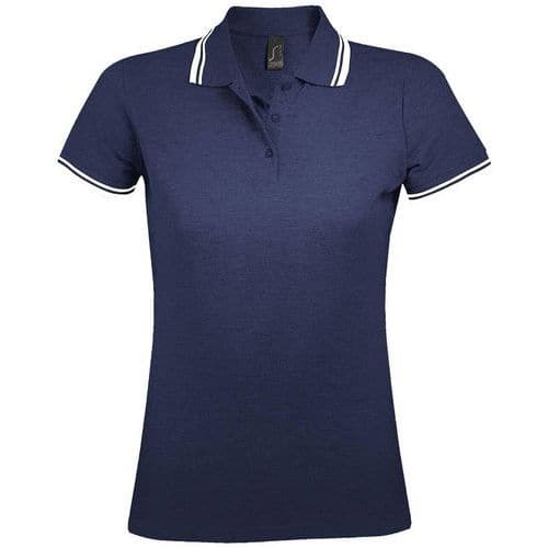 Polo personnalisable femme en coton peignéFRENCH MARINE/B