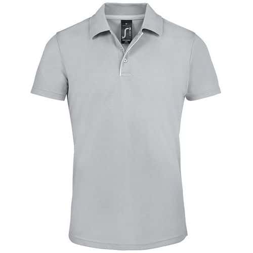 Polo personnalisable homme en polyester GRIS PUR