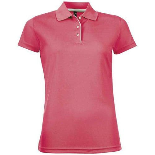 Polo personnalisable femme en polyester CORAILFLUO