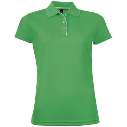 Polo personnalisable femme en polyester VERT PRAIRIE