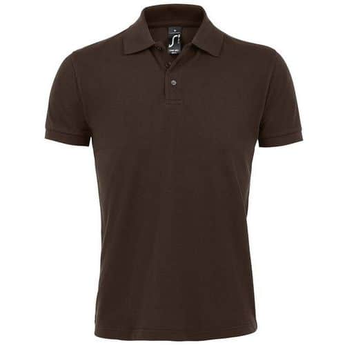 Polo personnalisable homme prime en polyester CHOCOLAT