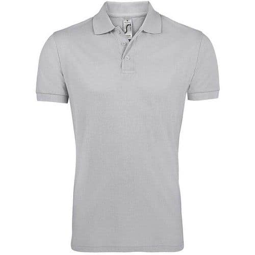 Polo personnalisable homme prime en polyester GRIS PUR