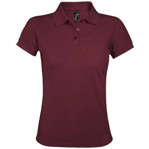 Polo personnalisable femme prime en polyester BORDEAUX