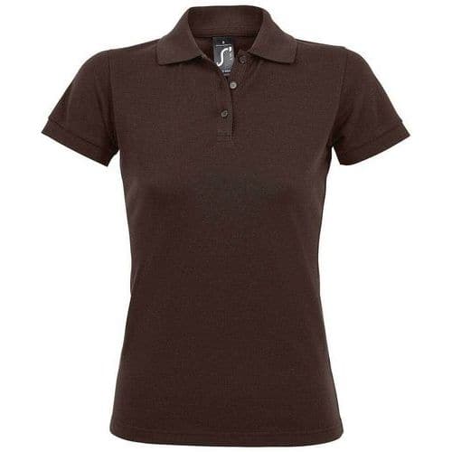 Polo personnalisable femme prime en polyester CHOCOLAT