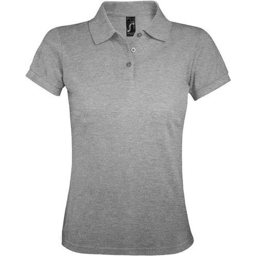 Polo personnalisable femme prime en polyester GRIS CHINÉ