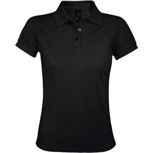 Polo personnalisable femme prime en polyester NOIR